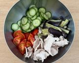 野菜たっぷり《ごま酢冷しゃぶサラダ》作り方4写真