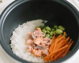 鮭と枝豆の炊き込みごはん作り方2写真