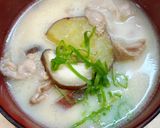 さつま芋と豚肉の豆乳味噌汁♪作り方5写真
