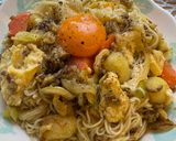 【残り物活用】おかずカレー卵そうめん作り方5写真