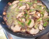 ねぎとしいたけと合挽き肉のあんかけうどん作り方5写真