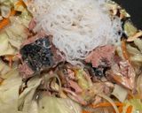 簡単ヘルシーサバ缶で油そうめん作り方2写真