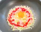 簡単ヘルシー！ハムチー玉子のキャベツ焼き作り方2写真