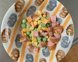 レンジ簡単洋風ビリヤニ風味炒飯弁当作り方2写真