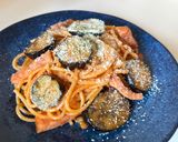 ワンパンで簡単！茄子とベーコンのトマトパスタ作り方6写真