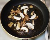 春菊と椎茸のパスタ作り方4写真