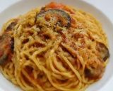 トマト缶不使用。なすとベーコンのトマトパスタ作り方8写真