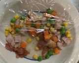 全てレンジ中華風クリーム梅味炒飯弁当作り方3写真