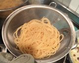 なめこと生ハムのクリームスパゲッティ作り方6写真