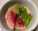 カラフル大根の大葉甘酢和え♪作り方5写真