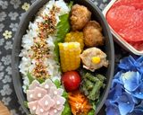 簡単☆あじさいおにぎり☆キャラ弁にも~♪作り方7写真