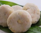 もちもち★レンジで米粉じゃがいも蓮根もち～餡入り作り方5写真