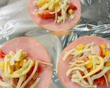 乗せるだけ❤️カニカマハムチー焼き作り方6写真