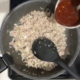 カレー粉なし！味噌でコクうまタコライス作り方5写真
