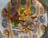 レンジさっぱり洋風甘辛オイ梅味炒飯弁当作り方3写真