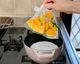 ポリ袋湯煎　かぼちゃと半熟卵ホットサラダ作り方3写真