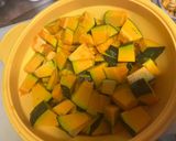 かぼちゃとツナ、枝豆のサラダ作り方1写真