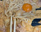 うどんのキムチカルボナーラ作り方6写真