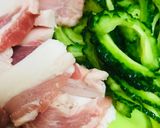 豚肉のもやし＆ゴーヤー冷や麦チャンプルー作り方1写真