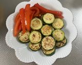 ズッキーニとパプリカのひき肉餡がけ作り方3写真