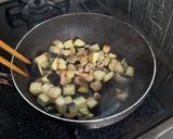 厚揚げと茄子、しいたけで肉そぼろ丼作り方2写真