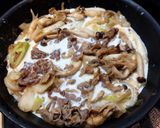 超簡単!豚肉とキノコの味噌クリームパスタ作り方5写真