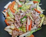 節約簡単夕飯主菜昼食豚こまと白菜の八宝菜・中華丼作り方7写真