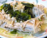 【 豚こま肉と生わかめの酒蒸し 〗作り方11写真
