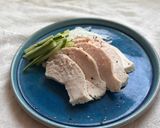 鶏ハムの残り汁で中華たまごスープ作り方1写真