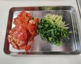鯖缶と夏トマトの冷やしごまうどん作り方1写真
