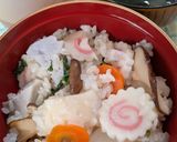里芋とお餅を入れた炊き込みご飯…薩摩の味作り方4写真