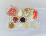 電子レンジで！きのこのお月見キーマカレー作り方1写真