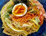 香り爆弾卵のせ！爽快ビビン柚子胡椒麺♡作り方9写真