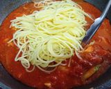 ささみとアスパラのトマトパスタ作り方5写真