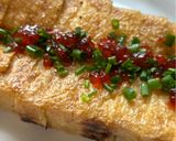 焼き栃尾あぶらげ　小ネギとすじこを添えて作り方4写真