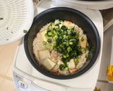 出汁入り味噌で、小松菜の味噌炊き込みご飯作り方8写真