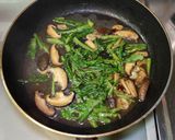 春菊と椎茸のパスタ作り方7写真
