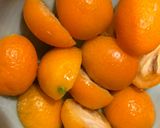 春菊のサラダ　金柑ドレッシング作り方2写真