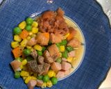 レンジ簡単クリーミー梅ガパオ味炒飯弁当作り方4写真