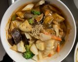 肉無チクワクリーミー梅トマト味野菜炒め作り方19写真