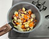 さつまいもの季節に！根菜の豆乳スープ作り方3写真