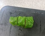 湯通しサンチュのカニかま巻きサラダ作り方4写真