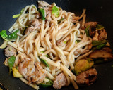 焼きうどん　鮒寿司の飯×梅干しソース作り方9写真