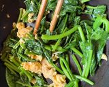 空芯菜とふんわり卵の塩炒め!ガーリック風味作り方4写真