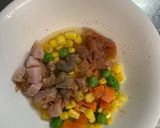 レンジ簡単ピリ辛中華風梅照味炒飯弁当作り方4写真