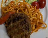 　エビフライ&ハンバーグ&スパゲッティ作り方5写真