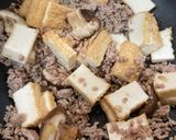 ひき肉とかぼちゃ厚揚げの甘辛みそ炒め♪作り方4写真