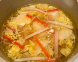 豆腐とカニカマのとろたまスープ【脂質6】作り方5写真