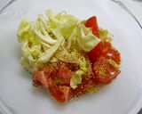 レンジで簡単！ちょこっとキャベトマたまご作り方2写真