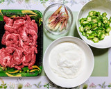 簡単昼食！長芋オクラの牛すき冷やしうどん作り方2写真